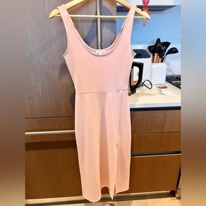 Light Pink Midi Dress with Slit